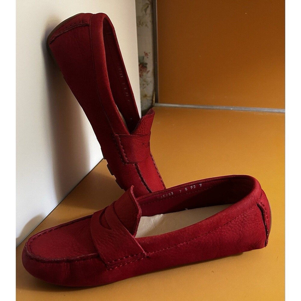 Cole Haan red suede driving loafers, Size 7